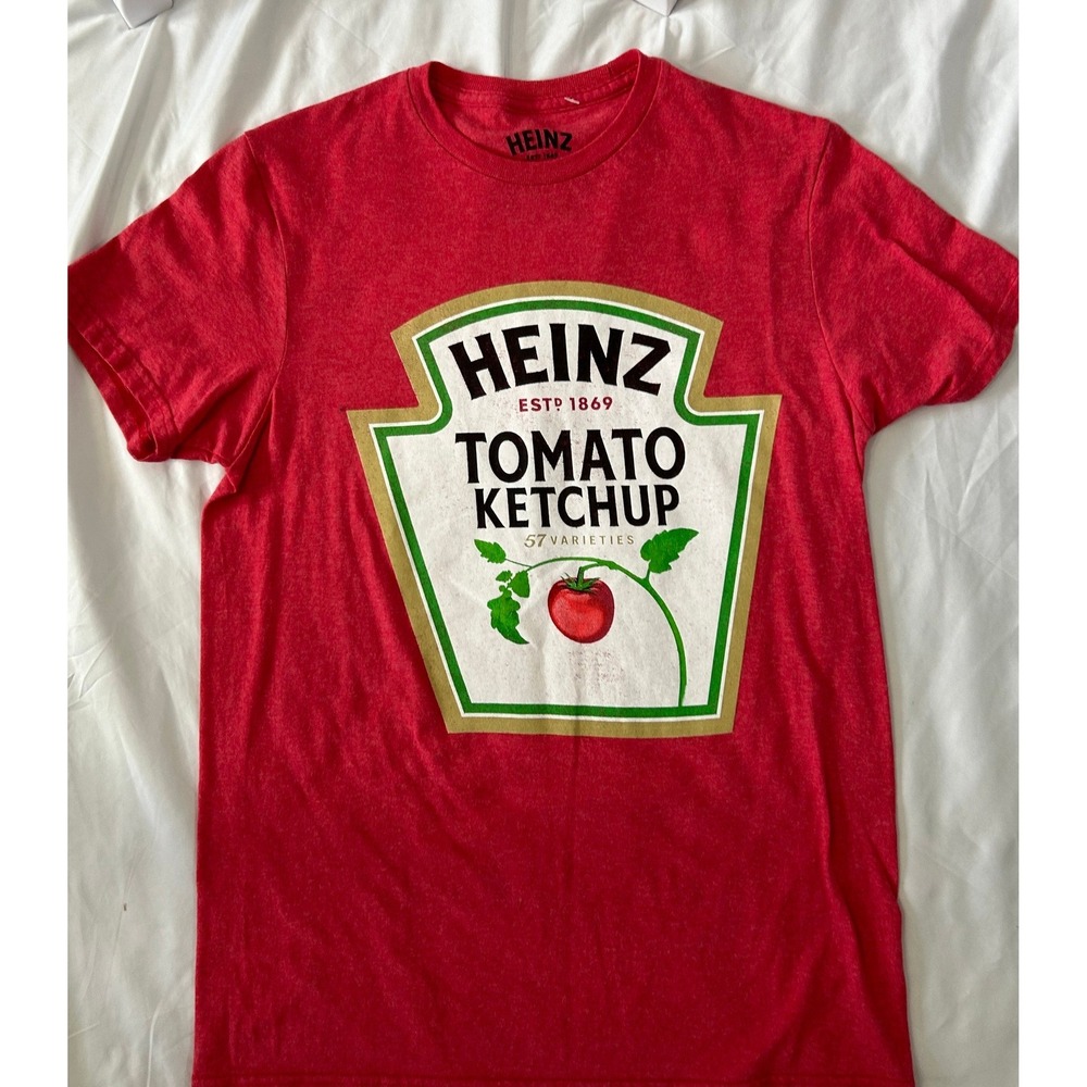 Heinz Tomato Ketchup Graphic T-Shirt Mens Small Red Heather Short Sleeve Tee
